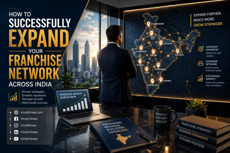 Business consultant planning franchise network expansion across India