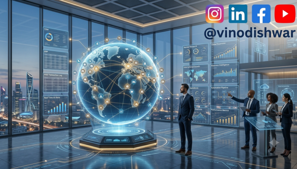 AI dashboard managing franchise operations across multiple locations