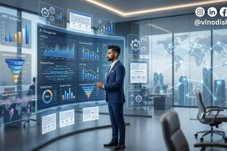Google Ads for Franchise Lead Generation campaign dashboard showing AI bidding, franchise PPC, CRM integration, landing pages and lead conversion analytics