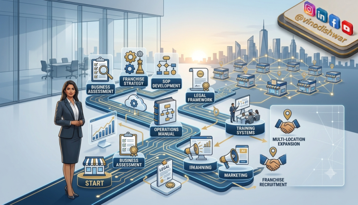 Franchise Development Roadmap showing the step-by-step process of building a successful and scalable franchise business