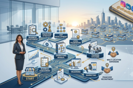 Franchise Development Roadmap showing the step-by-step process of building a successful and scalable franchise business