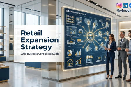 Retail Expansion Strategy showing a modern retail business expanding into multiple store locations through scalable systems, franchising, inventory management, and business growth planning.