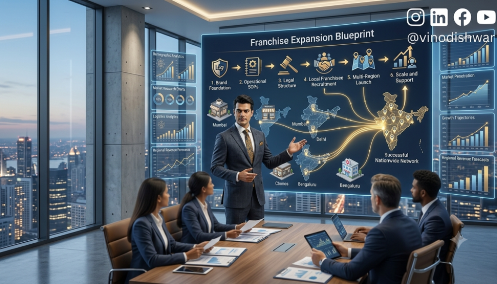 Executive team developing a franchise expansion blueprint in a corporate boardroom