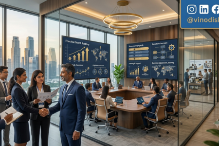 Franchise Discovery Day showcasing prospective franchisees meeting the leadership team and exploring franchise operations in a modern business environment.