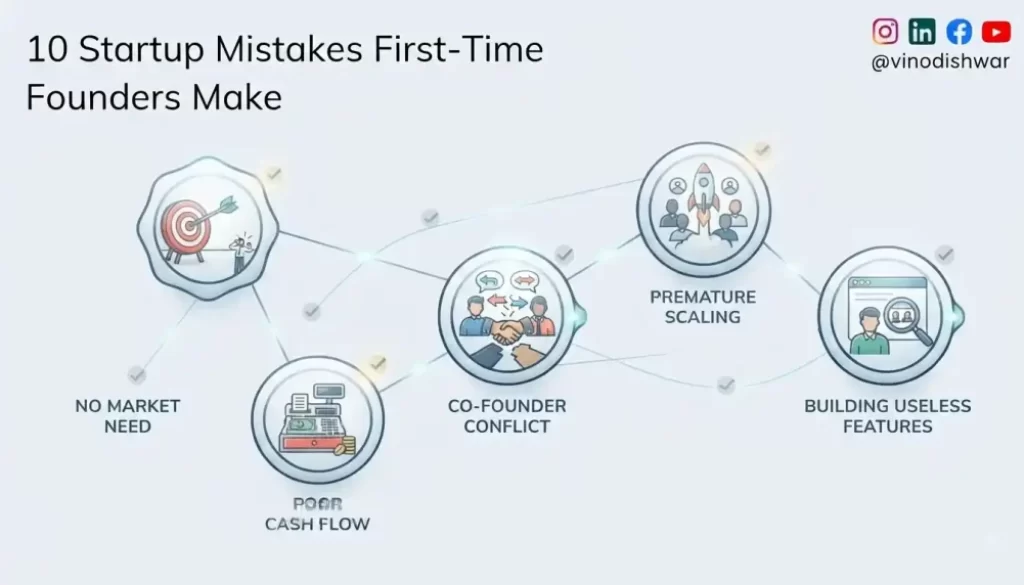 10 Startup Mistakes First-Time Founders Make