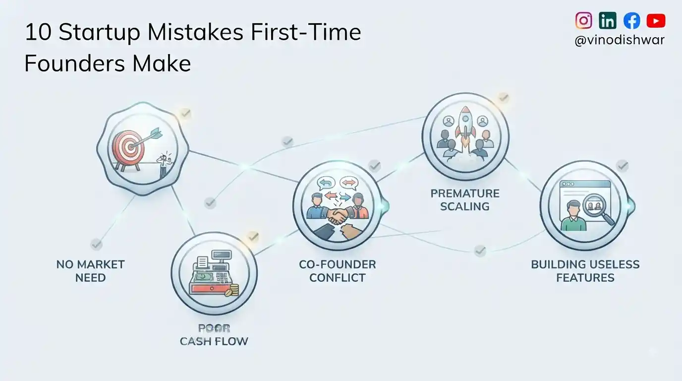 10 Startup Mistakes First-Time Founders Make