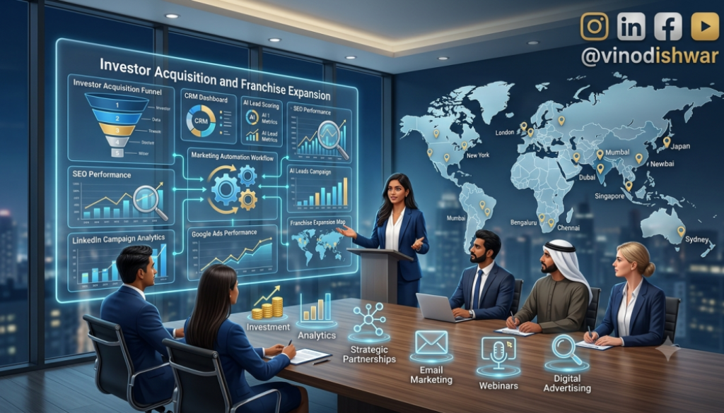 Franchise Investor Marketing strategy with CRM, AI, SEO and digital marketing for franchise growth