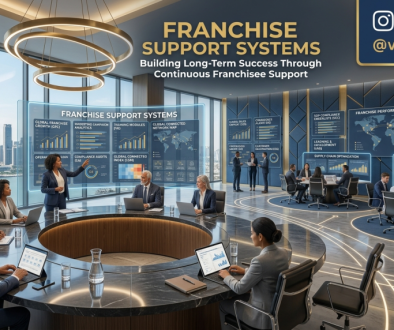 Franchise Support Systems showing franchisee support, business coaching, operational guidance, and scalable franchise growth