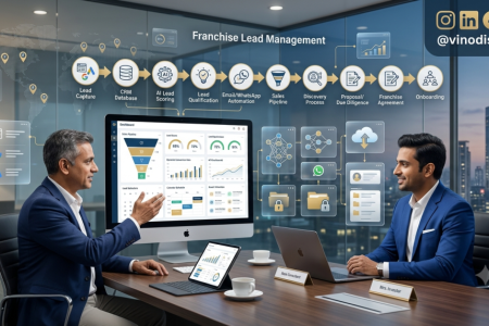 Franchise CRM for Lead Management dashboard with AI lead scoring and automated franchise recruitment workflow