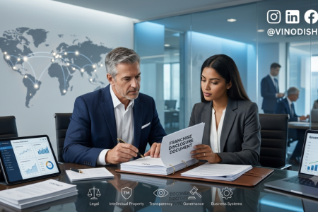 Franchise Disclosure Document Guide showing legal franchise documents, contracts, compliance checklist, and business expansion planning.
