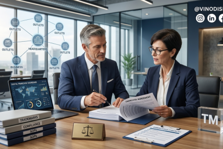 Legal & Documentation for Franchising framework with franchise agreements, trademark protection, SOPs, compliance documents, and business legal systems