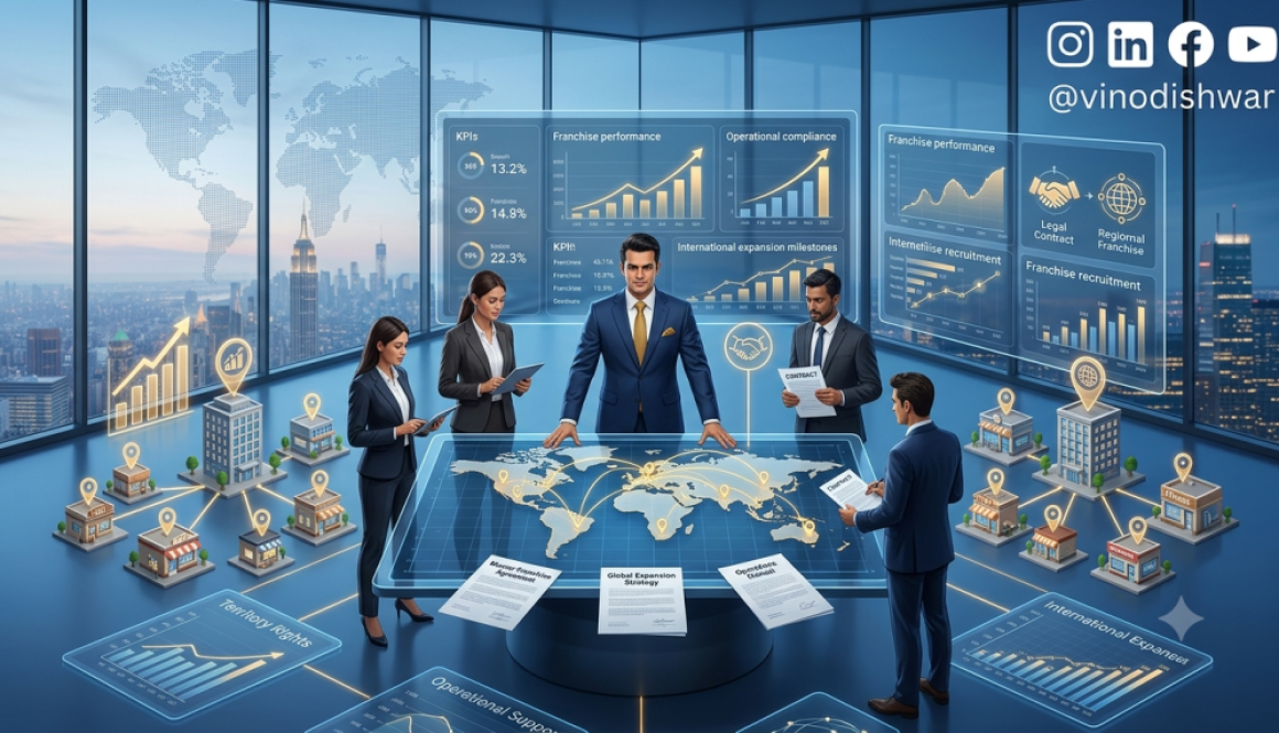 Master Franchise Development Guide showing international franchise expansion through master franchise agreements and regional franchise networks.