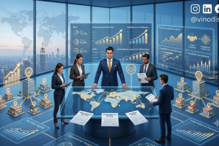 Master Franchise Development Guide showing international franchise expansion through master franchise agreements and regional franchise networks.