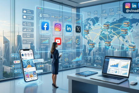 Branding: Include Instagram, LinkedIn, Facebook, and YouTube icons with the handle @vinodishwar in the top-right corner. Make sure to Increase the size of the social media handle and make it look visible Do NOT include the Franchise Alpha logo or any watermark. make sure that the image you generate now is unique than the previous ones make sure to generate a unique image