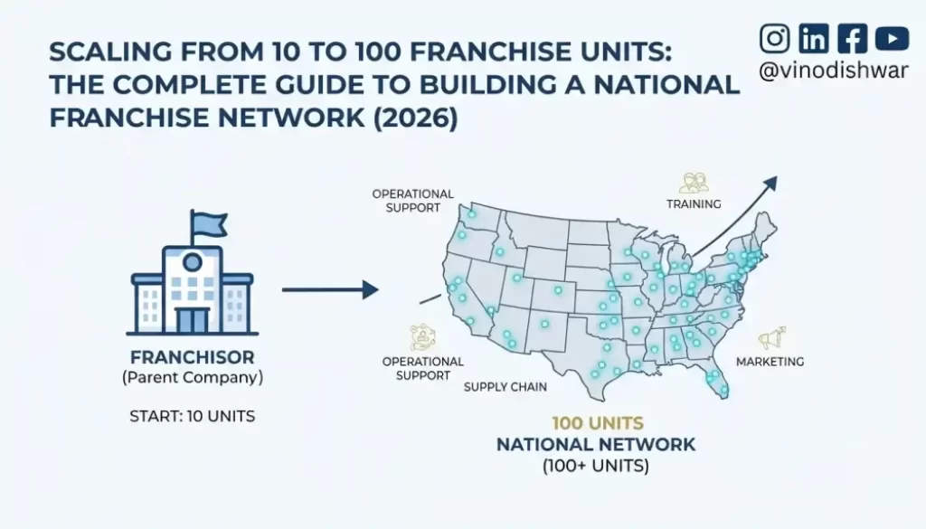 Scaling from 10 to 100 Franchise Units: The Complete Guide to Building a National Franchise Network (2026)