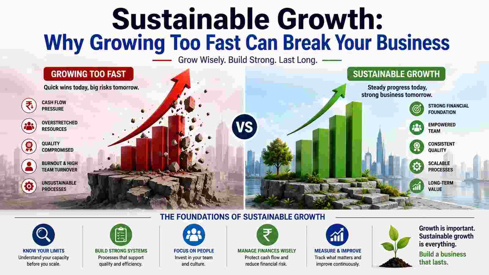 Sustainable Growth: Why Growing Too Fast Can Break Your Business